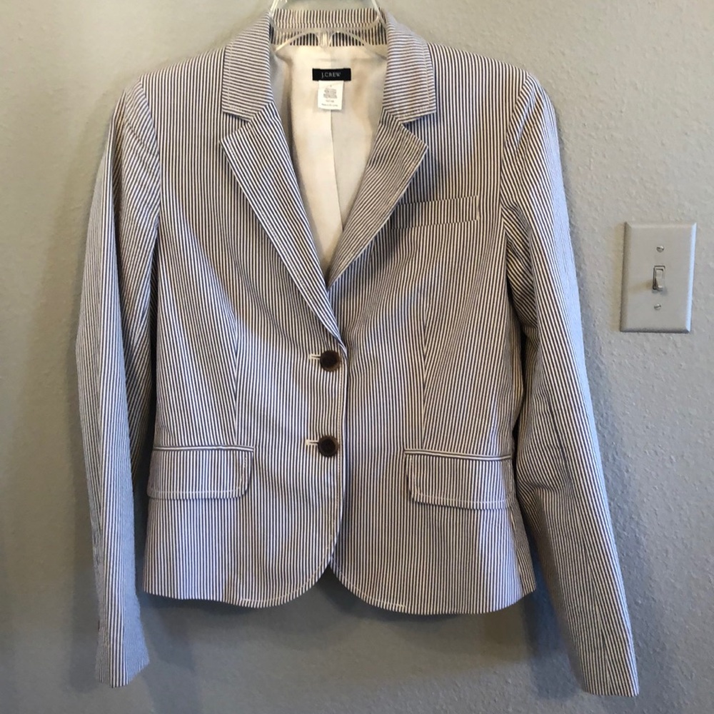 Pin-stripped cotton blazer